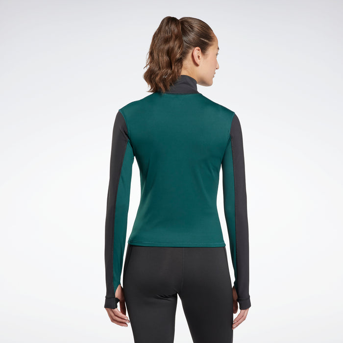 Reebok Apparel Women Tech Style Thermowarm+Graphene Quarter-Zip Sweatshirt Forgrn