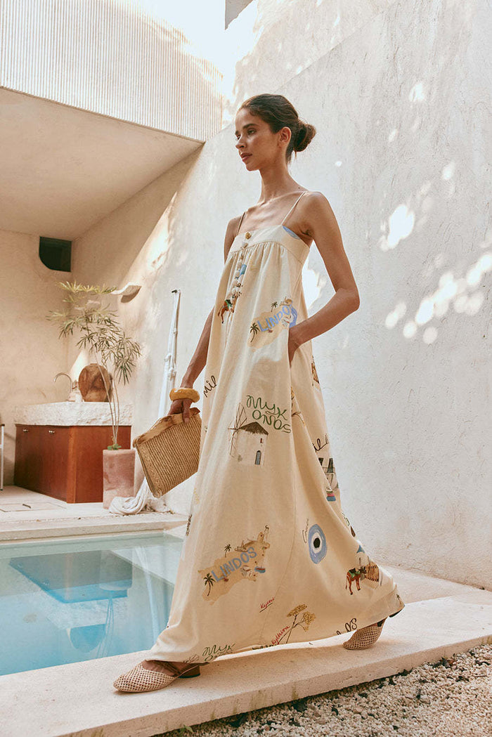 Reeva Maxi Dress - Apricot