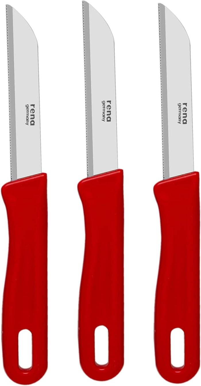 Rena Germany Kitchen Knife 85mm Serrated - Set of 3