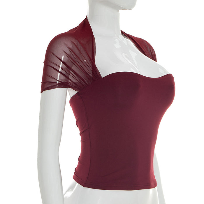 Revel Mesh Multi-Way Style Top - Maroon