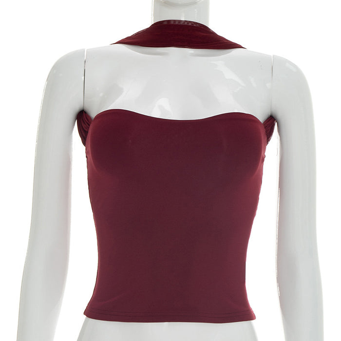 Revel Mesh Multi-Way Style Top - Maroon