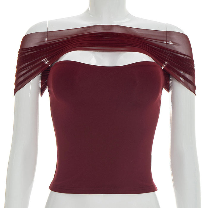 Revel Mesh Multi-Way Style Top - Maroon
