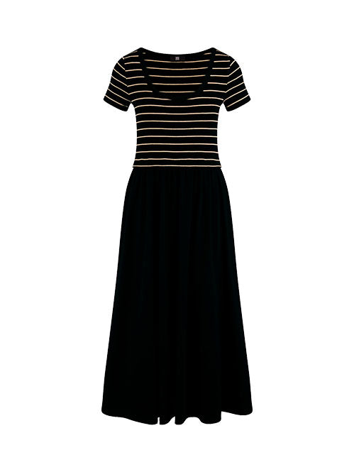 Riani Short Sleeve T-Shirt Dress Black Patterned