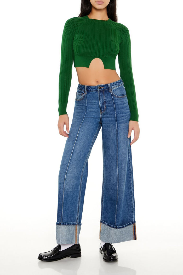 Ribbed Cutout Sweater