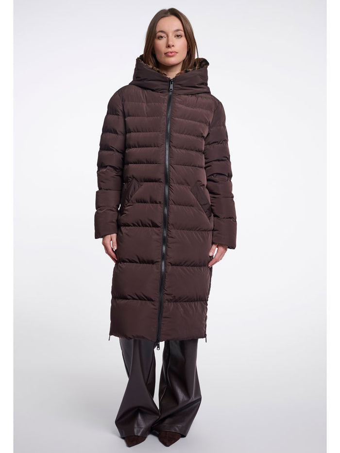 Rino & Pelle Keilafur Coat Peated Brown Leopard