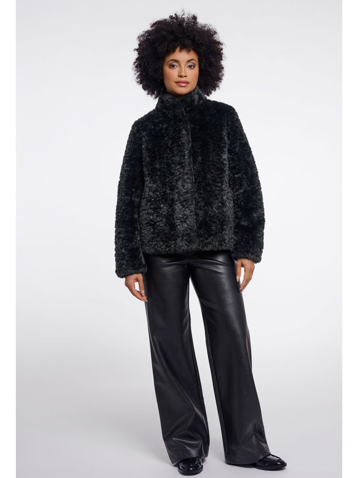 Rino & Pelle Kion Faux Fur High Neck Jacket Urban Teal