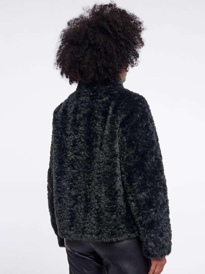 Rino & Pelle Kion Faux Fur High Neck Jacket Urban Teal