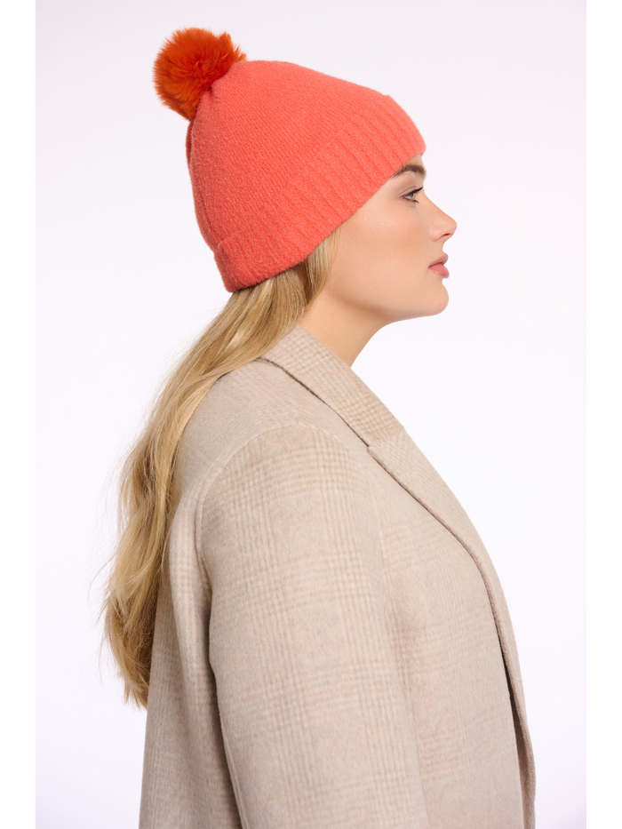 Rino & Pelle Martina Pompom Hat Bright Coral