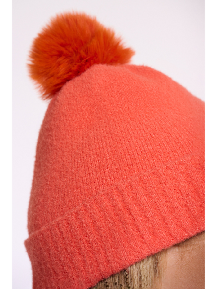Rino & Pelle Martina Pompom Hat Bright Coral