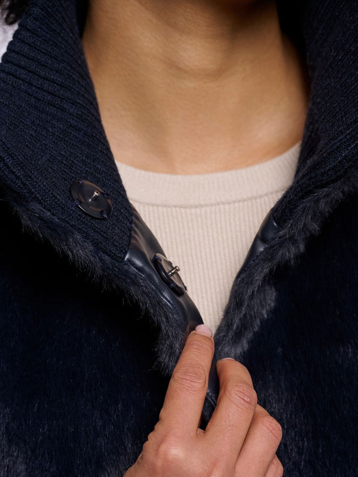 Rino & Pelle Pilar Ribbed Cuff Jacket Navy