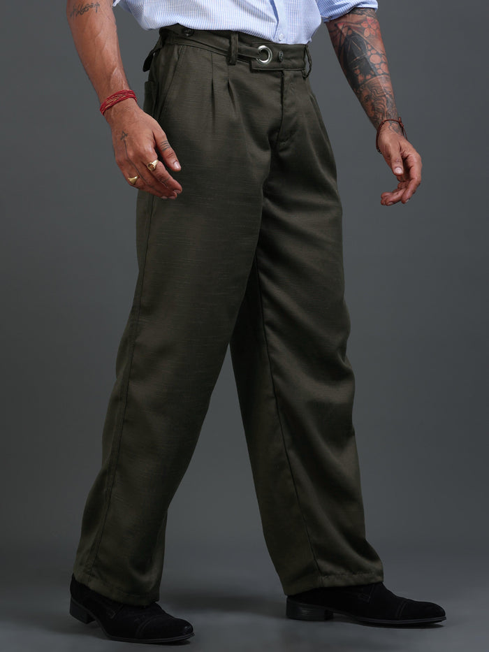 Brown Relaxed Fit Trousers for Men detail view - Riviera Relaxed Trouser by Italian Colony