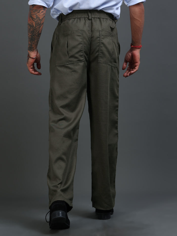 Brown Relaxed Fit Trousers for Men detail view - Riviera Relaxed Trouser by Italian Colony