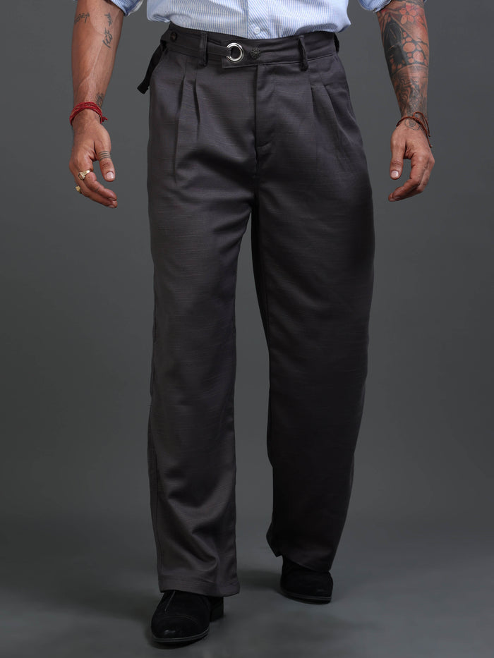 Dark Grey Trousers for Men front view - Riviera Relaxed Trouser by Italian Colony