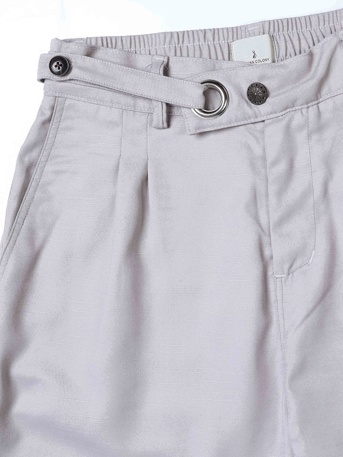 Light Grey Relaxed Fit Trousers for Men detail view - Riviera Relaxed Trouser by Italian Colony