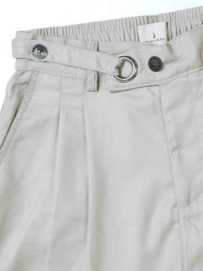 Stone Grey Relaxed Fit Trousers for Men detail view - Riviera Relaxed Trouser by Italian Colony