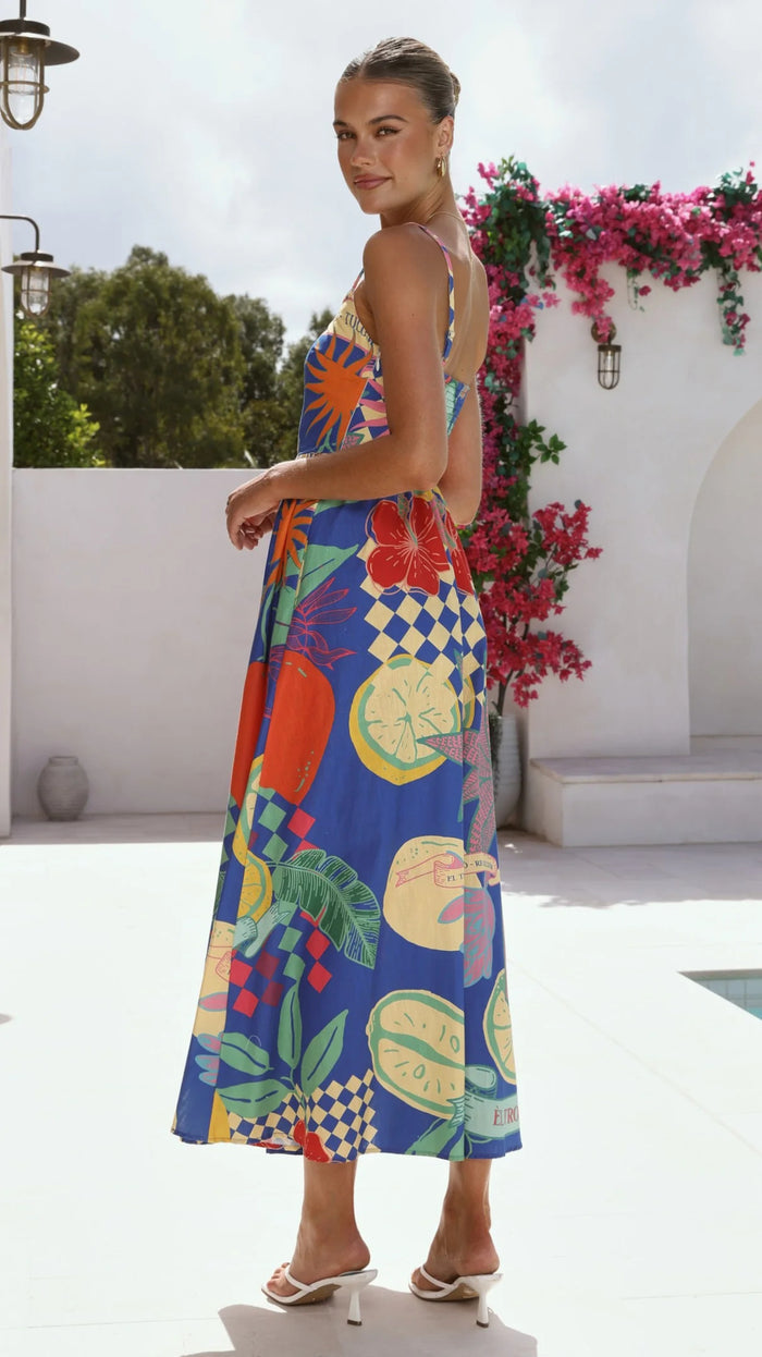 Rixa Maxi Dress - Blue