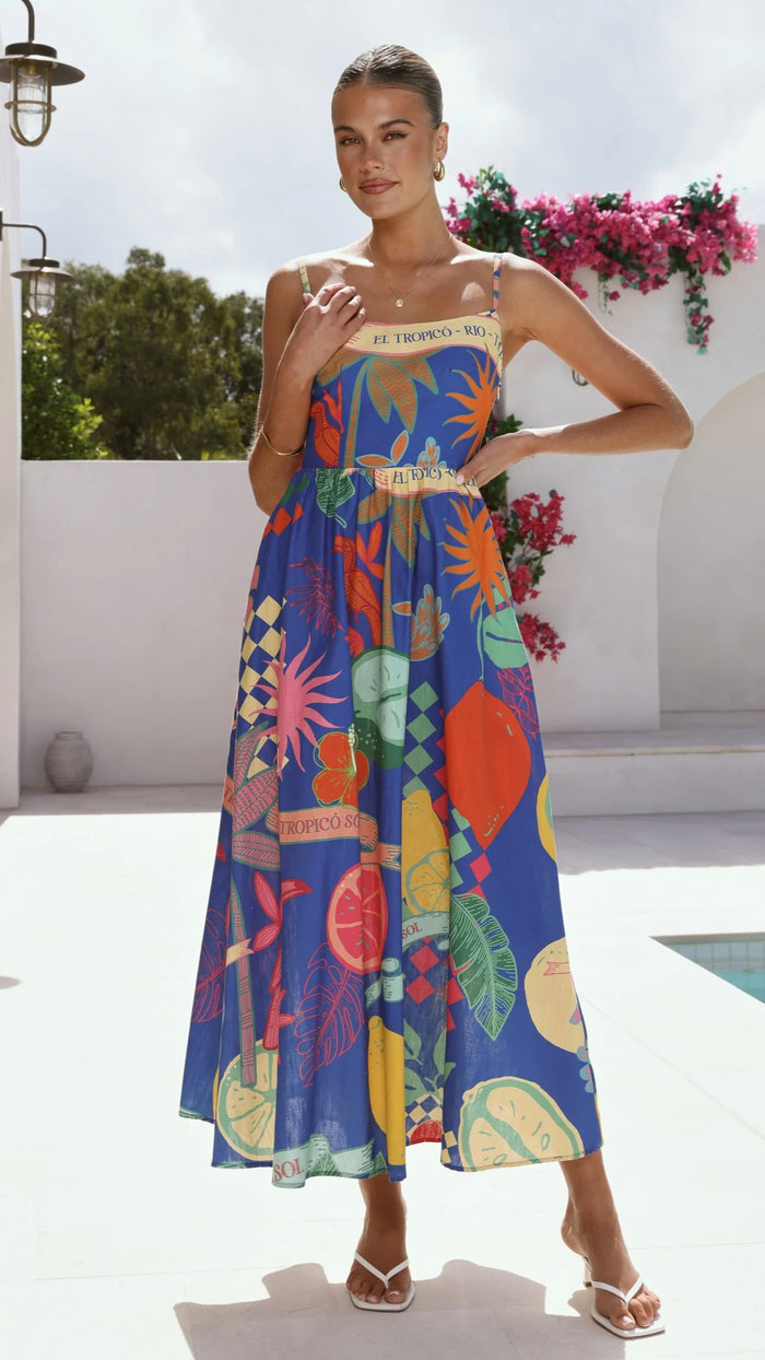Rixa Maxi Dress - Blue