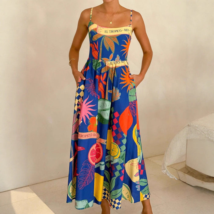 Rixa Maxi Dress - Blue