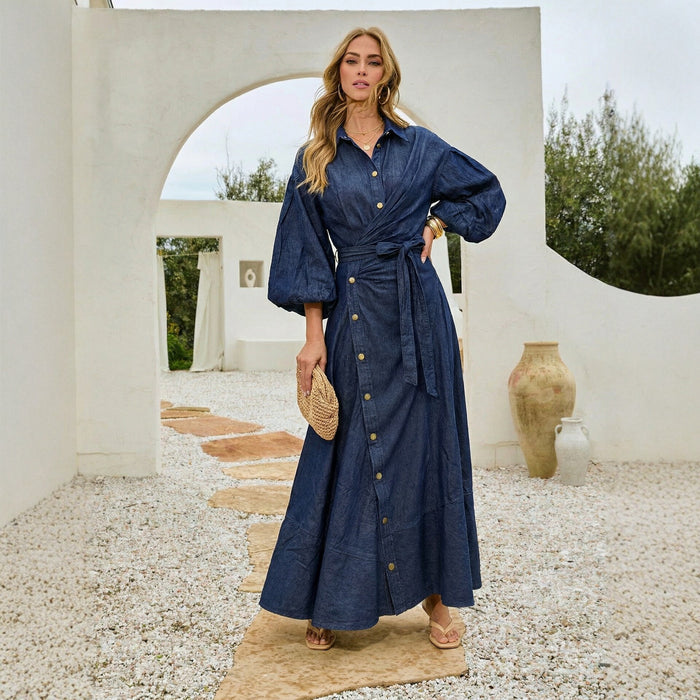 Rovi Midi Dress - Dark Blue