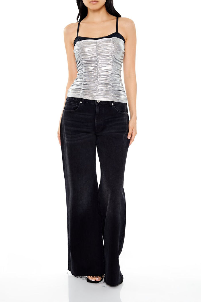 Ruched Metallic Two-Tone Cami