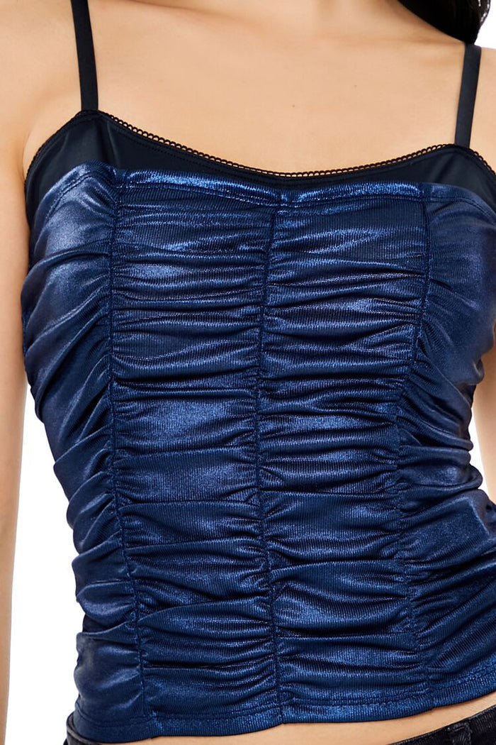 Ruched Metallic Two-Tone Cami