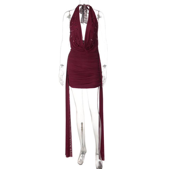 Runa Mini Dress - Maroon