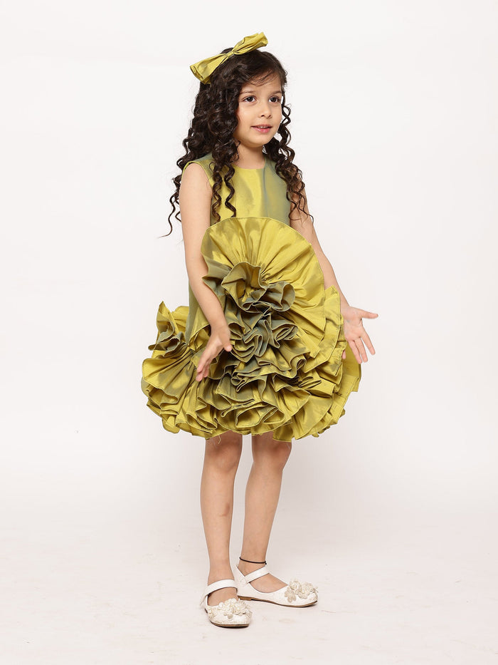 Sale JANYAS CLOSET Green Ruffled Tafetta Dream Dress*