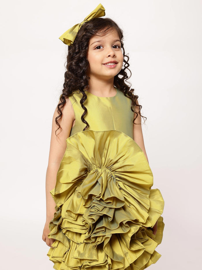 Sale JANYAS CLOSET Green Ruffled Tafetta Dream Dress*