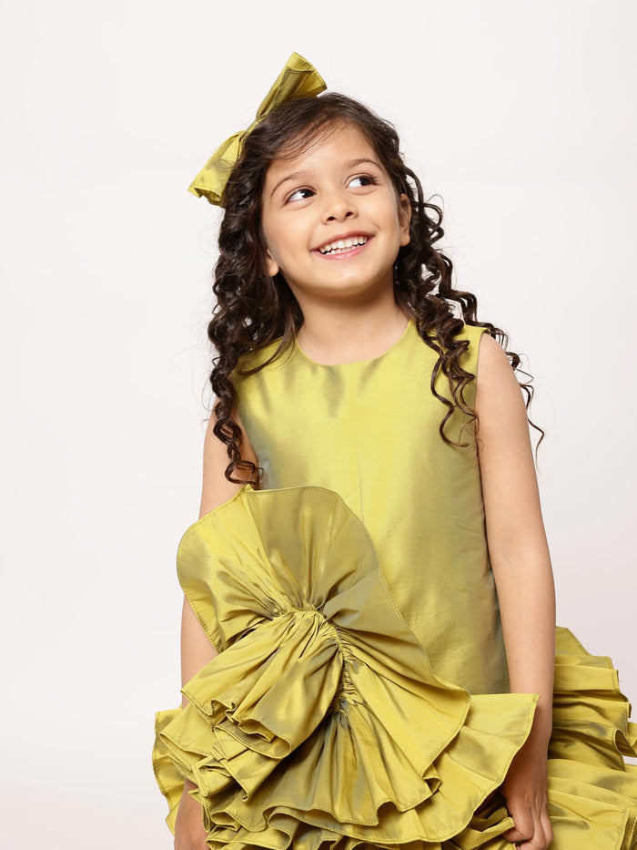 Sale JANYAS CLOSET Green Ruffled Tafetta Dream Dress*