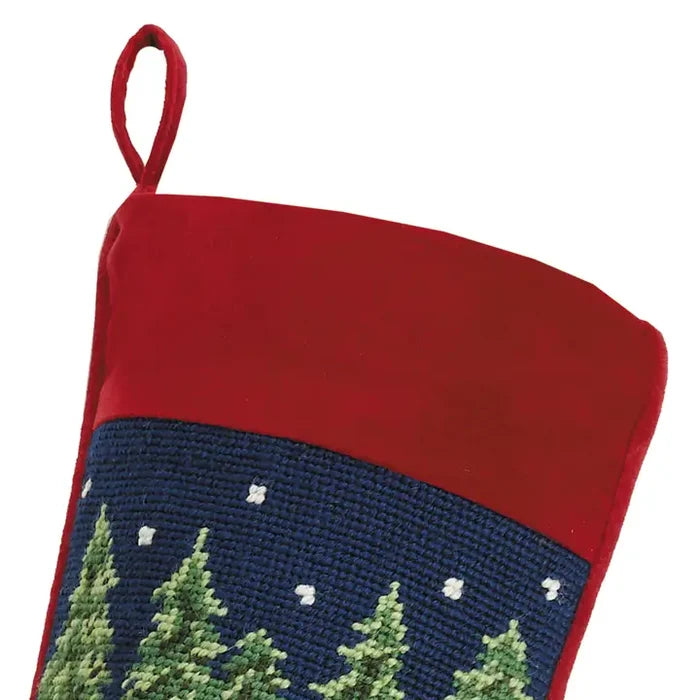 Santa's Sleigh Needlepoint Stocking