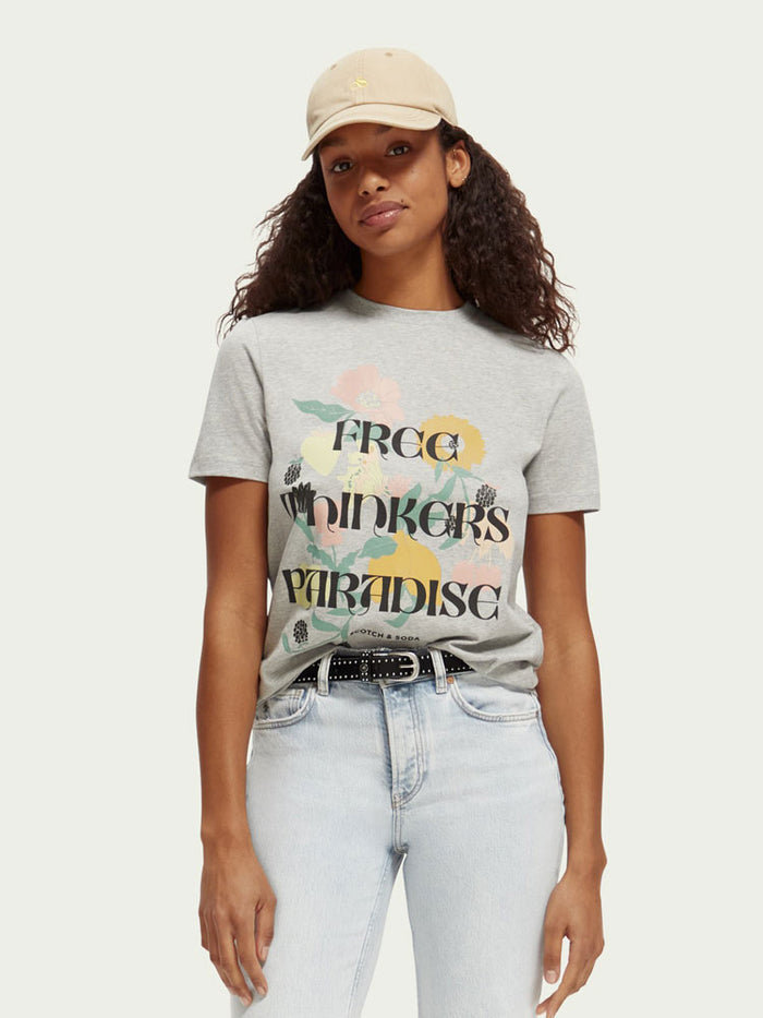 Scotch & Soda Slogan Tee Grey