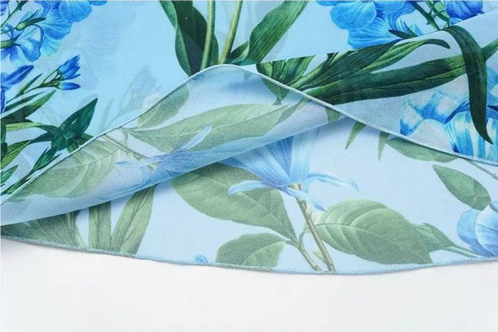 Sea Flame Swimsuit Skirt  - Blue