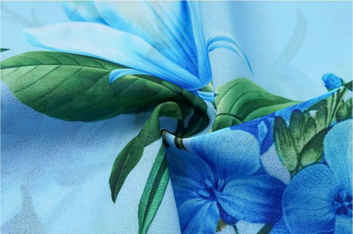Sea Flame Swimsuit Skirt  - Blue