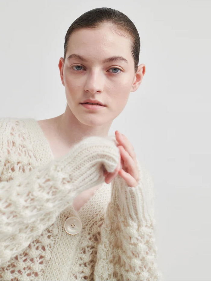 Second Female Ilanka Knit Cardigan Dark Chalk