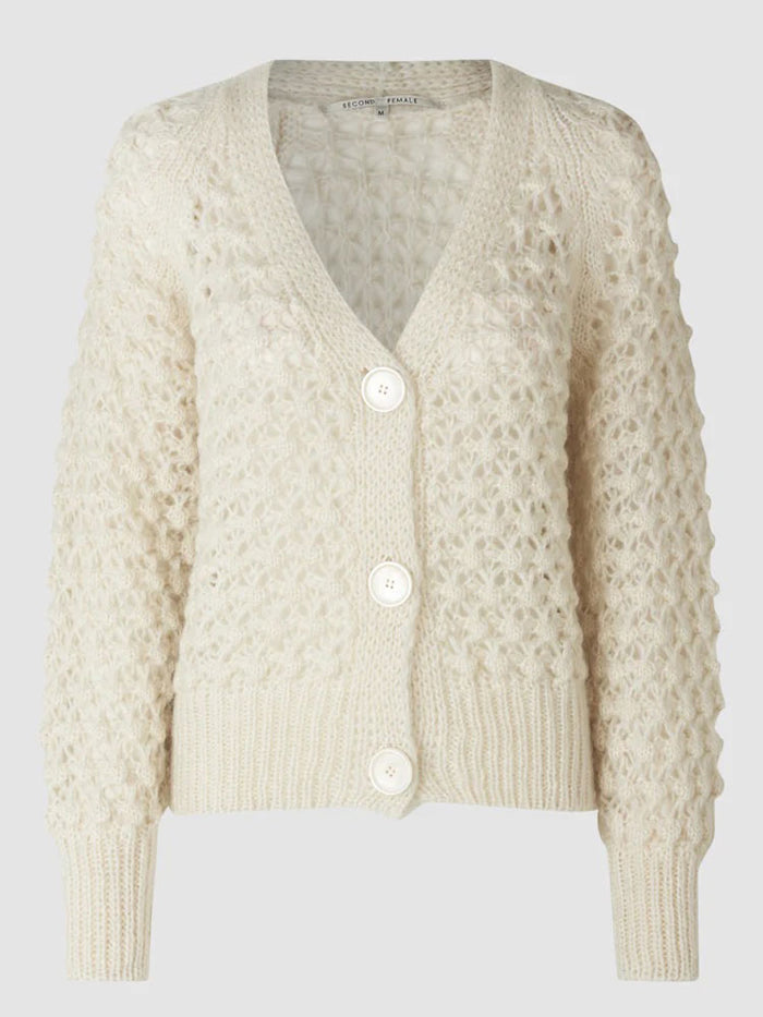 Second Female Ilanka Knit Cardigan Dark Chalk