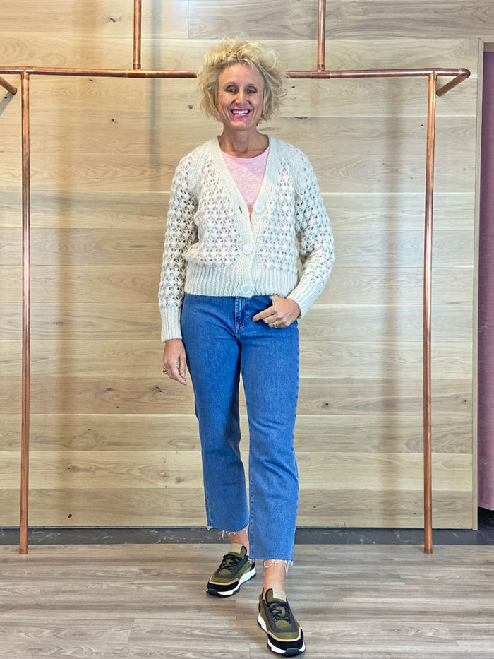 Second Female Ilanka Knit Cardigan Dark Chalk