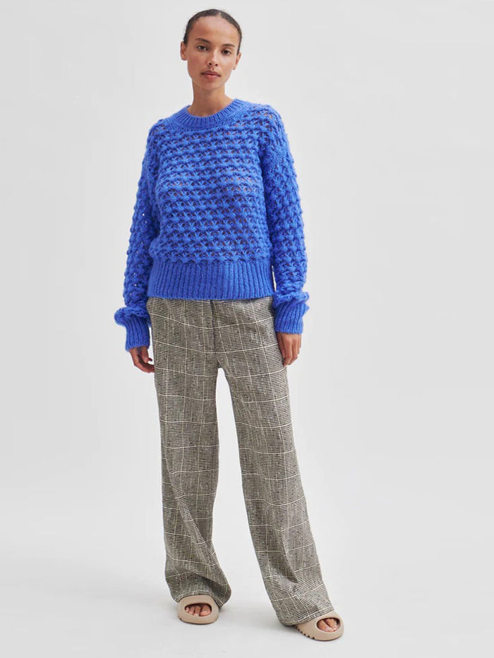 Second Female Ilanka Knit O-Neck Blue