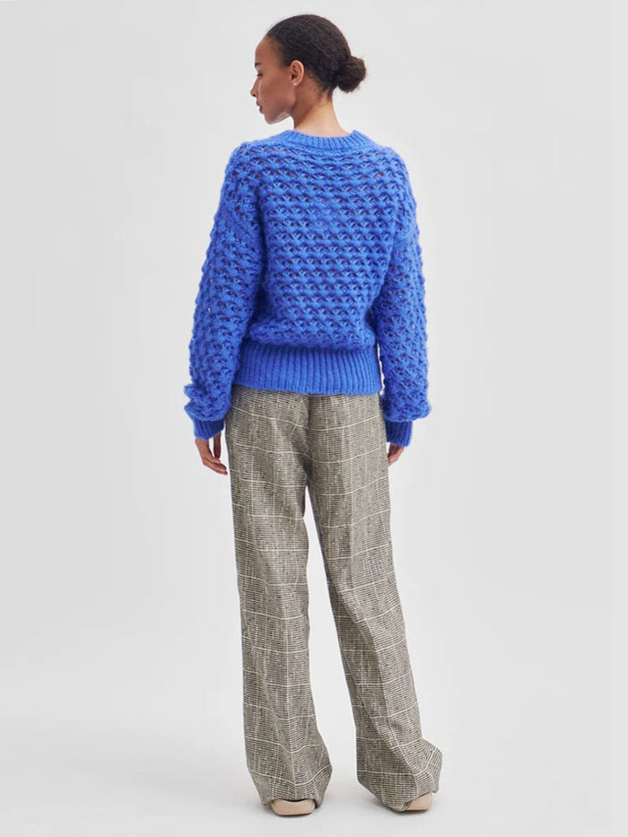 Second Female Ilanka Knit O-Neck Blue