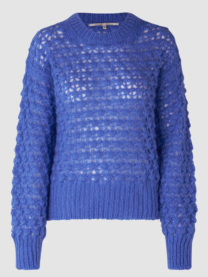 Second Female Ilanka Knit O-Neck Blue