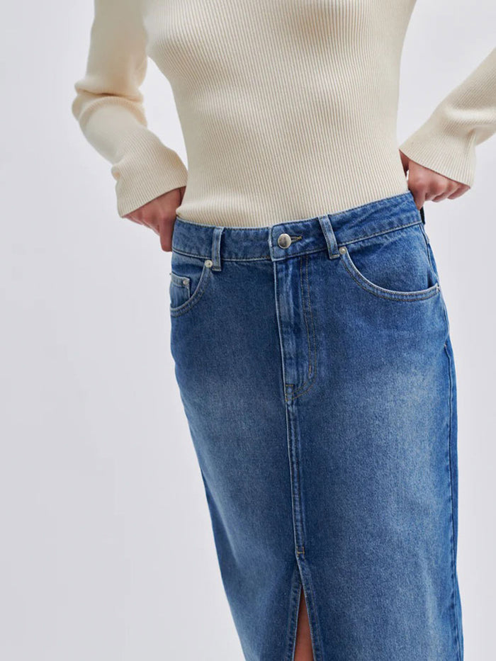 Second Female Kylie Skirt Denim Blue