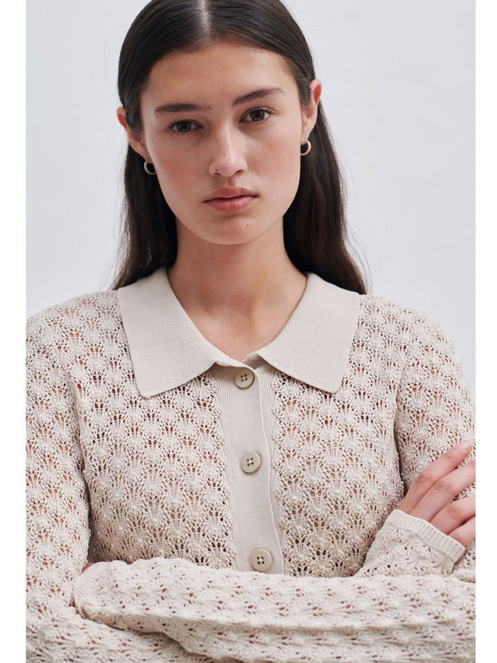 Second Female Wilda Knit Cardigan French Oak