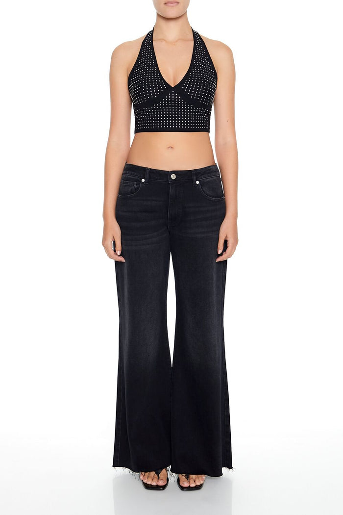 Sequin Halter Crop Top