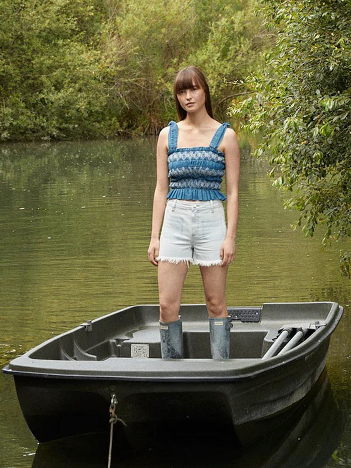 Seventy + Mochi Sally Tie Bandeau Vest Washed Indigo