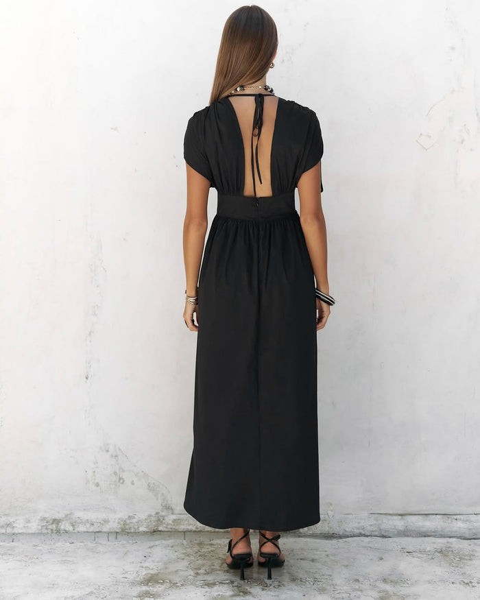 Shadow Flow Maxi Dress - Black
