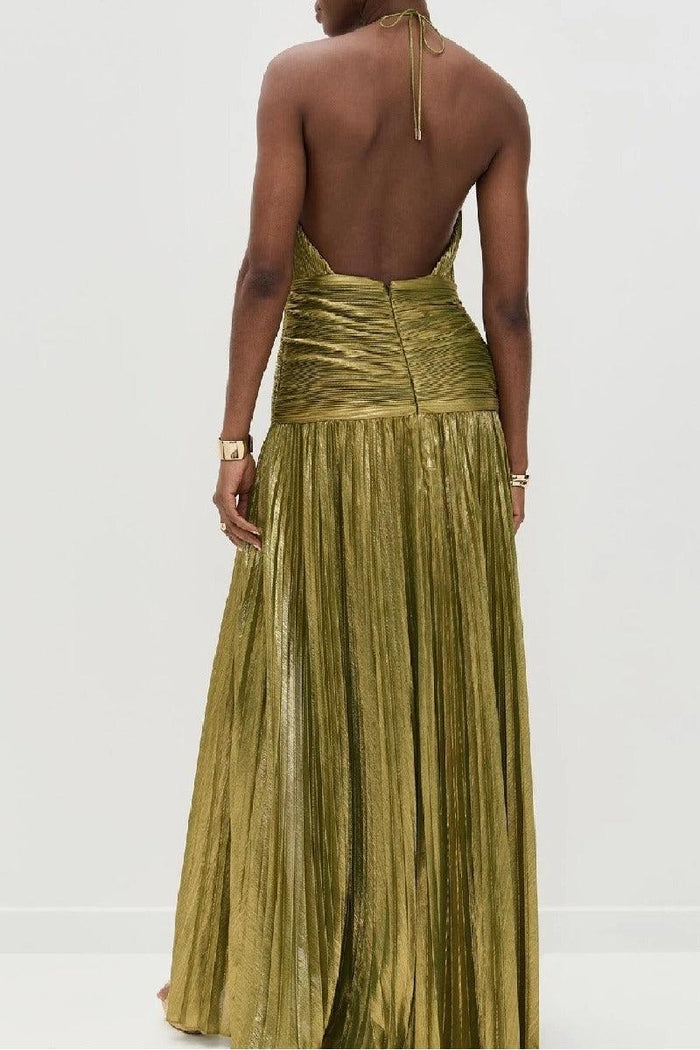 Sheath-Column Floor Length Bronzing Fabric Wedding Guest Dress 924470310173