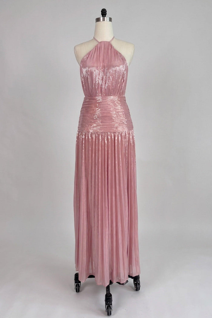Sheath-Column Floor Length Bronzing Fabric Wedding Guest Dress 924470310173