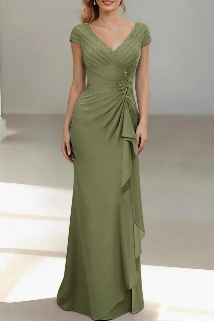Sheath-Column Floor Length Chiffon Mother of the Bride Dress CM0436