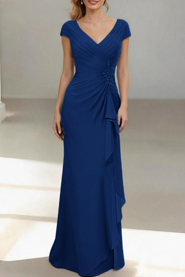 Sheath-Column Floor Length Chiffon Mother of the Bride Dress CM0436