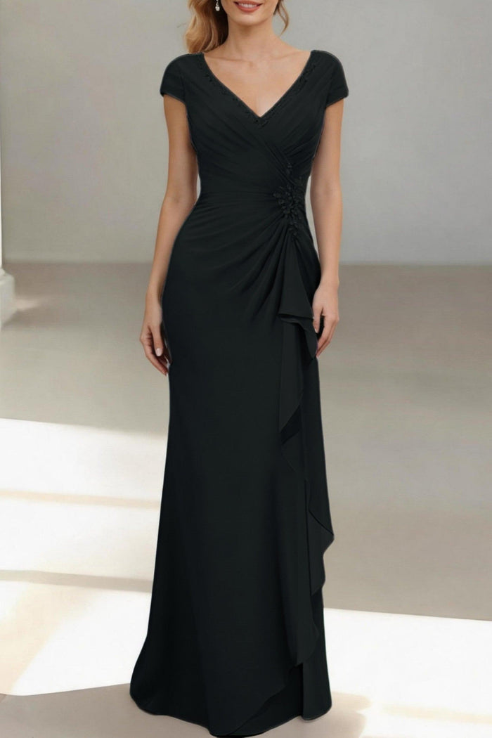 Sheath-Column Floor Length Chiffon Mother of the Bride Dress CM0436