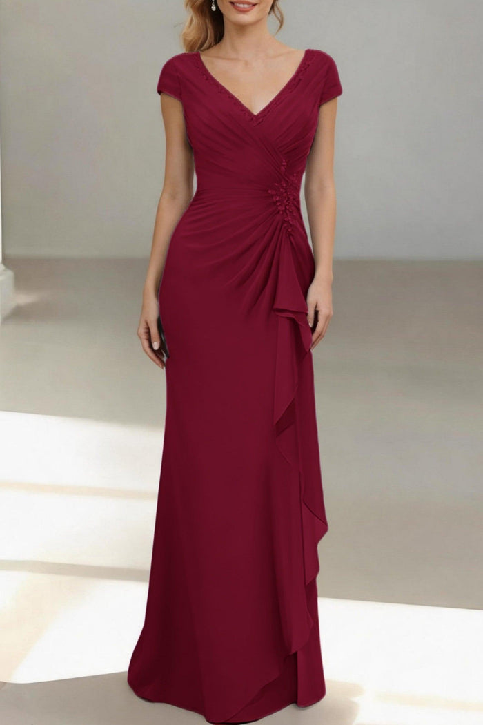 Sheath-Column Floor Length Chiffon Mother of the Bride Dress CM0436
